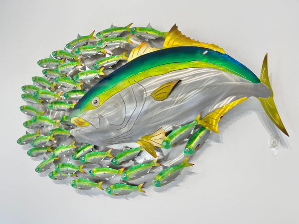 Airbrushed Kingfish (Large) bait-ball with Green baitfish